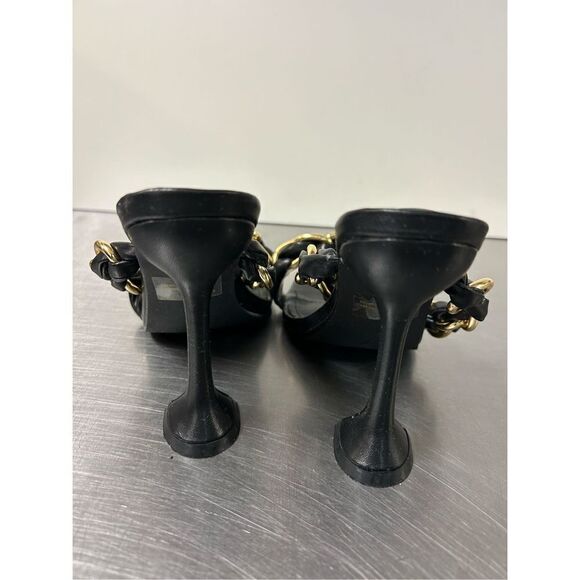 Cape Robbin Women’s Size 6 Black with Metal Chain Wine Glass Heels - Picture 3 of 8
